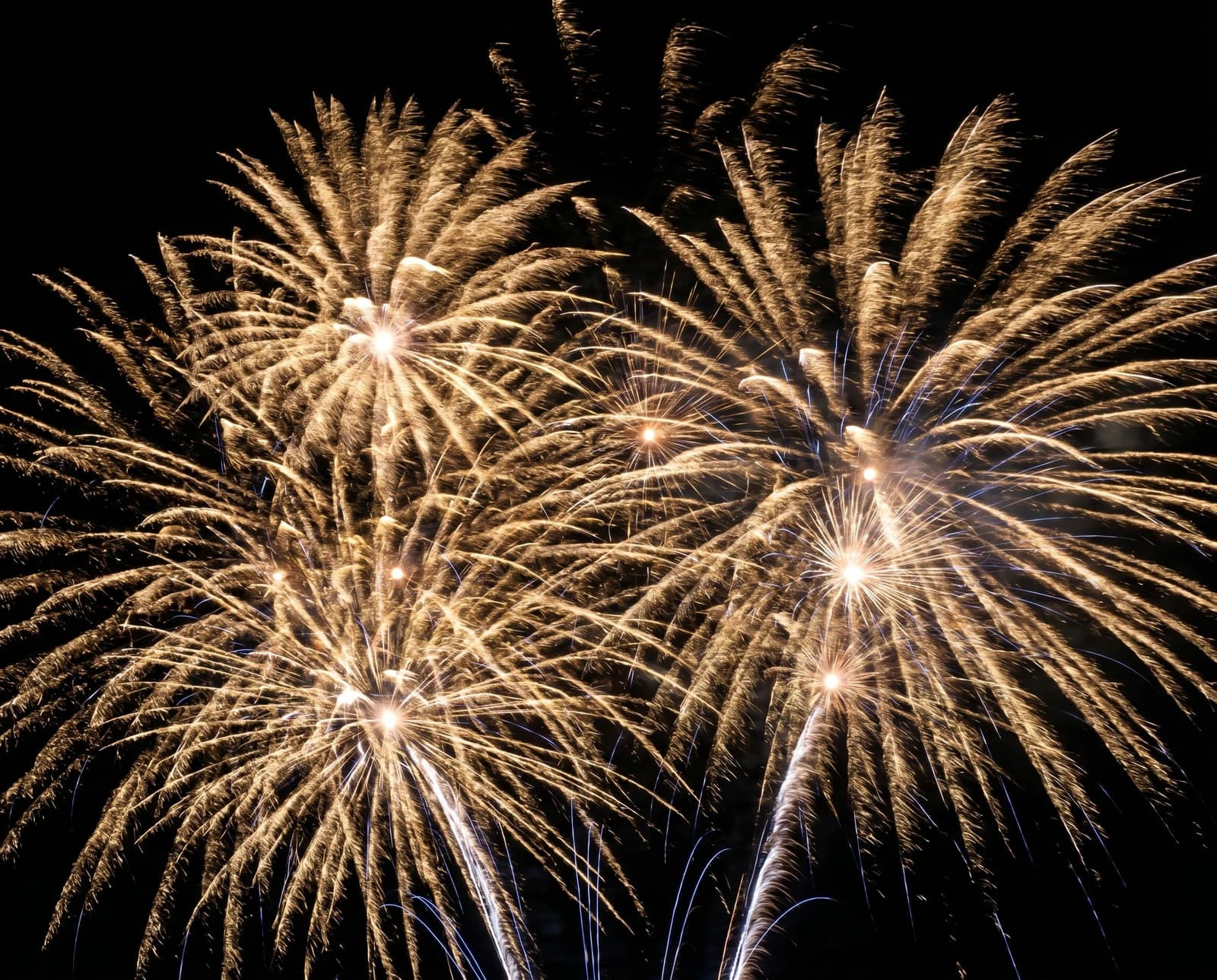 Fireworks over the lake at night